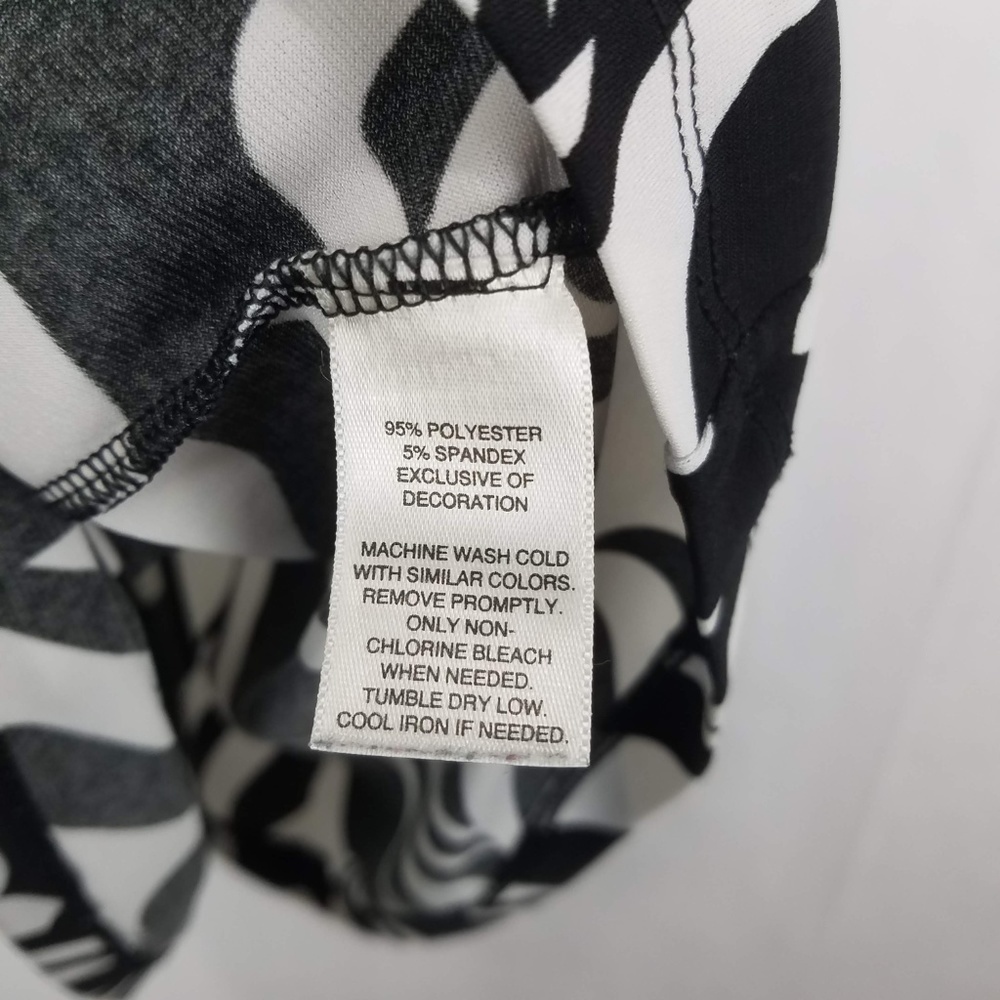 WHBM Womens Small Black White Wavy Print Ruched Tank Top - Picture 4 of 5